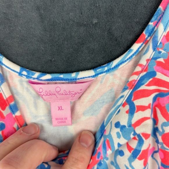 EUC Lilly Pulitzer Tala Romper in Blue Bay Pop Pop Sz XL - Picture 4 of 15